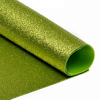 Фоамиран глиттерный Золотисто-зеленый 2 мм 20 х 30 см 