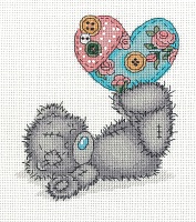 Набор для вышивания крестиком Tatty Teddy с рукодельным сердцем 14,5 х 16 см 14 цветов