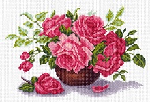 Канва с рисунком для вышивки нитками Букет роз 