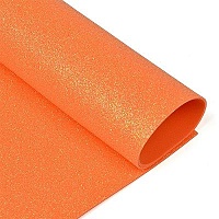 Фоамиран глиттерный Premium Ярко-оранжевый перламутровый 2 мм 20 х 30 см 
