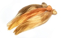 Волосы - тресс для кукол Прямые ширина 45 см длина 22 см 2 шт