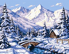 Картина по номерам Зимнее предгорье
