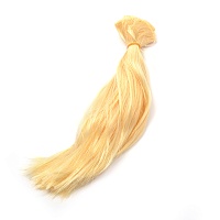 Волосы - тресс для кукол Прямые Блонд ширина 50 см длина 30 см 2 шт