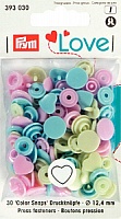 Кнопки пластиковые "Color Snaps" св.зеленые/розовые/голубые 12,4 мм 30 шт. PRYM