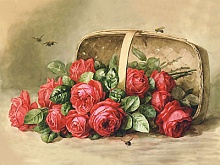 Рисунок для вышивания лентами Букет в корзине 