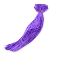 Волосы - тресс для кукол Прямые Фиолетовый ширина 50 см длина 30 см 2 шт