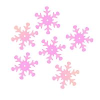 Пайетки Снежинки Розовый прозрачный с эффектом АВ 24 мм 10 г