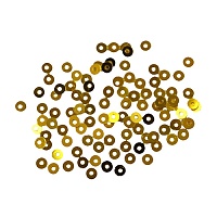 Пайетки плоские Золото 3 мм 10 гр	