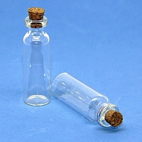Стеклянная бутылочка с пробкой 16 х 51 мм 5 мл 1 шт Рукоделие