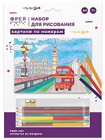 Картина по номерам карандашами Открытка из Лондона 20,5 х 29,5 см Фрея