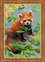 Набор для вышивания крестиком Красная панда 21 х 30 см нитки шерсть 22 цвета