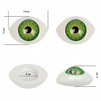 Глаза круглые выпуклые Зеленый d 14 мм 1 пара