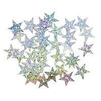 Пайетки Звездочки Серебро голограмма 13 мм 10 г