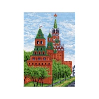 Канва с рисунком для вышивки нитками Москва-2 									