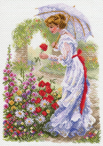 Канва с рисунком для вышивки нитками В цветущем саду 
