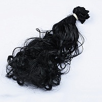 Волосы - тресс для кукол Кудри "Элит" Черный ширина 50 см длина 30 см 2 шт Magic 4 Toys