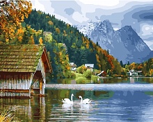 Картина по номерам Озеро в горах