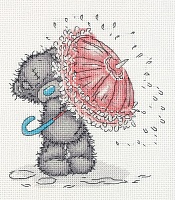 Набор для вышивания крестиком Tatty Teddy с зонтиком 17,5 х 14 см 10 цветов