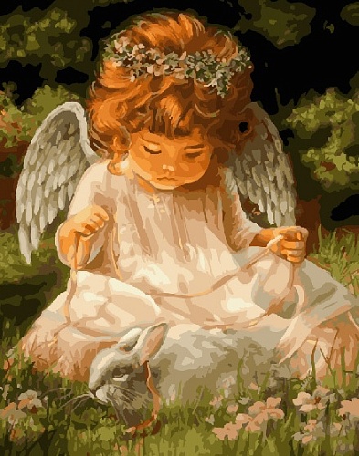 Картина по номерам Ангел с кроликом