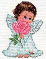 Набор для вышивания крестиком Ангелок любви 10 х 14 см 14 цветов