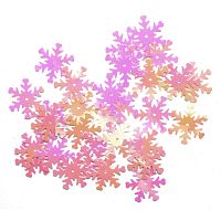 Пайетки Снежинки Светло-розовый перламутр 24 мм 10 г