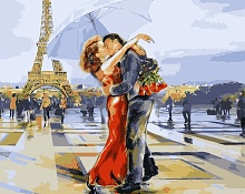 Картина по номерам Влюбленные в Париже