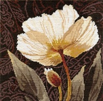 Набор для вышивания Белые цветы. Залитый светом 25 х 25 см 20 цветов