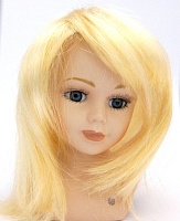 Белые прямые волосы для кукол