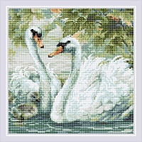 Алмазная мозаика Белые лебеди Риолис