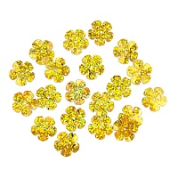 Пайетки Цветочки Золото голограмма 16 мм 10 г