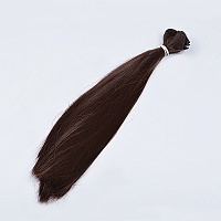 Волосы - тресс для кукол Прямые Коричневый ширина 50 см длина 30 см 2 шт