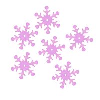Пайетки Снежинки Розовый прозрачный с эффектом АВ 13 мм 10 гр