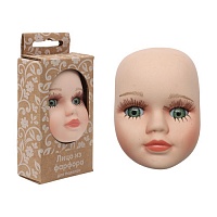 Фарфоровая заготовка с зелеными глазами Лицо для куклы 4,8 х 6,5 х 2,2 см