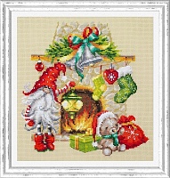 Набор для вышивания крестиком В ожидании рождества 22 х 22 см 27 цветов