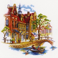 Набор для вышивания крестиком Прогулки по Амстердаму 25 х 25 см мулине DMC