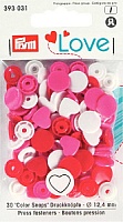 Кнопки пластиковые "Color Snaps" красные/белые/розовые 12,4 мм 30 шт PRYM