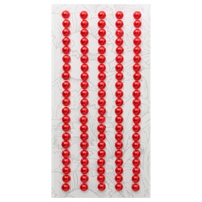 Декоративные наклейки Жемчуг Красный 5 мм 84 шт Астра