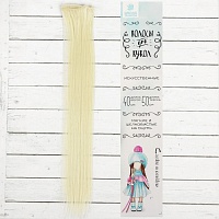 Волосы - тресс для кукол Белый длина 40 см ширина 50 см 