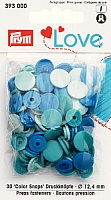 Кнопки пластиковые "Color Snaps" св.голубые/голубые/синие 12,4 мм 30 шт. PRYM