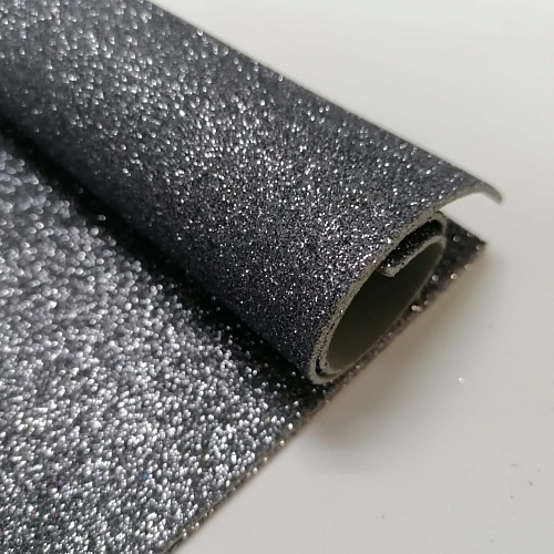 Фоамиран глиттерный Premium Черное серебро 2 мм 20 х 30 см 