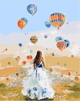 Картина по номерам Девушка и шары