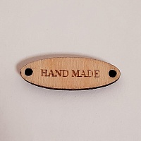 Заготовка для декорирования Бирка HAND MADE овал 1/3 см фанера 4 мм