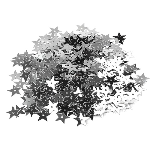 Пайетки Звездочки Серебро 13 мм 10 г