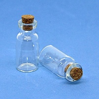 Стеклянная бутылочка с пробкой 16 х 35 мм 3 мл 1 шт Рукоделие
